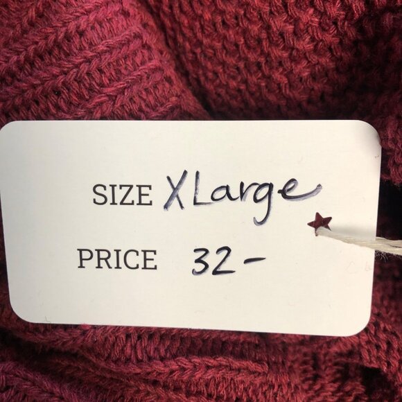 Maroon Mock Turtleneck Loose Knit Sweater Womens Size XL Long Sleeve Cozy NEW - Picture 8 of 9